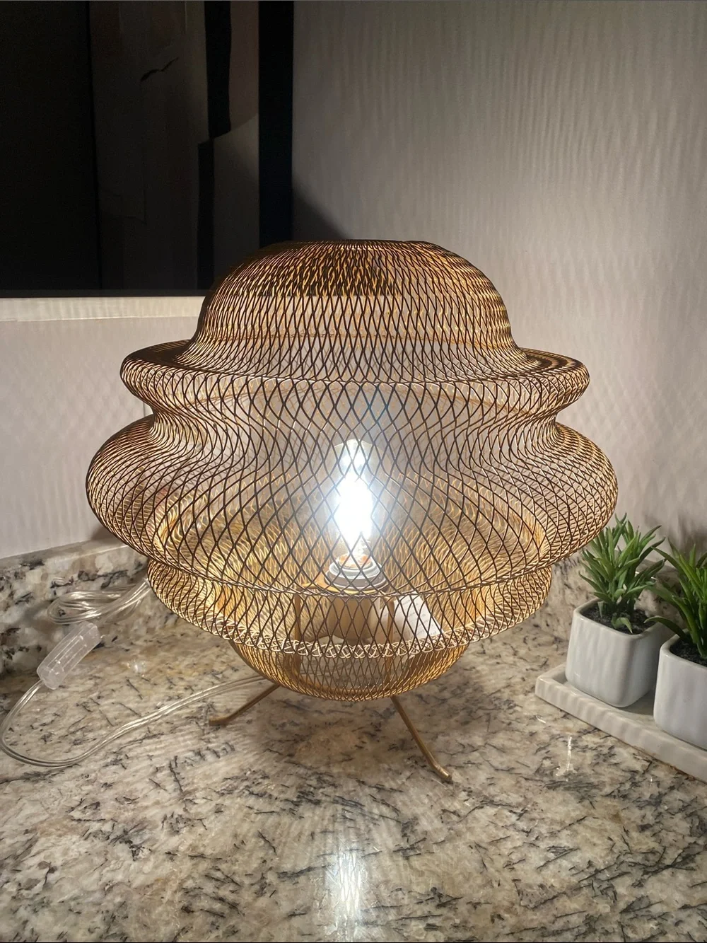 Home Accents Gold Mesh Decorative Table Lantern